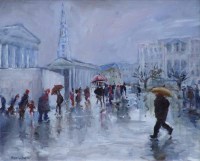 Lot 472 - Sue Atkinson, Day Out, Trafalgar Square, oil.