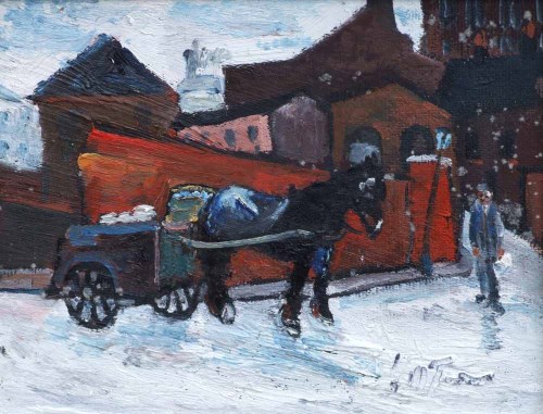 Lot 473 - William Turner, The Milkman, Stockport, oil.