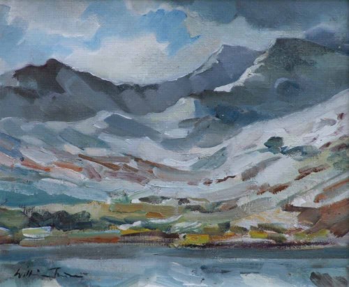 Lot 474 - William Turner, Welsh Mountains near Conway, oil.