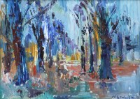 Lot 493 - J.L. Isherwood, Deer Park, oil.