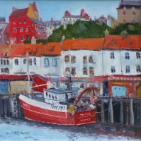 Lot 499 - Richard Clare, Whitby Harbour, acrylic.