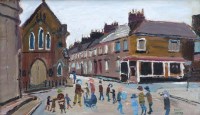 Lot 511 - Fred Yates, Back Street, Penzance, oil.