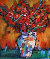 Lot 553 - Olivia Pilling, Jug of Gladiolis, acrylic.