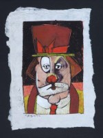 Lot 607 - Geoffrey Key, Auguste - Study I, mixed media.