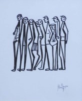 Lot 633 - John Thompson, Why are we Waiting?, mixed media.