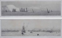 Lot 635 - Rowland Langmaid, The Needles and Fairway into Portsmouth, signed etchings (2).