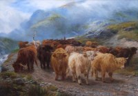 Lot 663 - Henry Garland, Highland Drove in the Pass of Glencoe, oil.