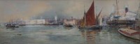 Lot 670 - T.B. Hardy, The Thames at the Tower of London, watercolour.