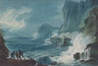 Lot 682 - William Payne, Rising Storm, South Cornwall, ink and wash.
