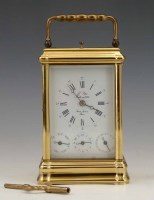 Lot 701 - Brass carriage clock by L'Epee Sainte Suxanne