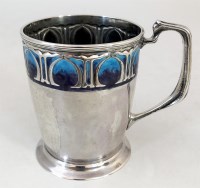 Lot 174 - An Arts & Crafts silver and enamel cup by William Hutton & Co