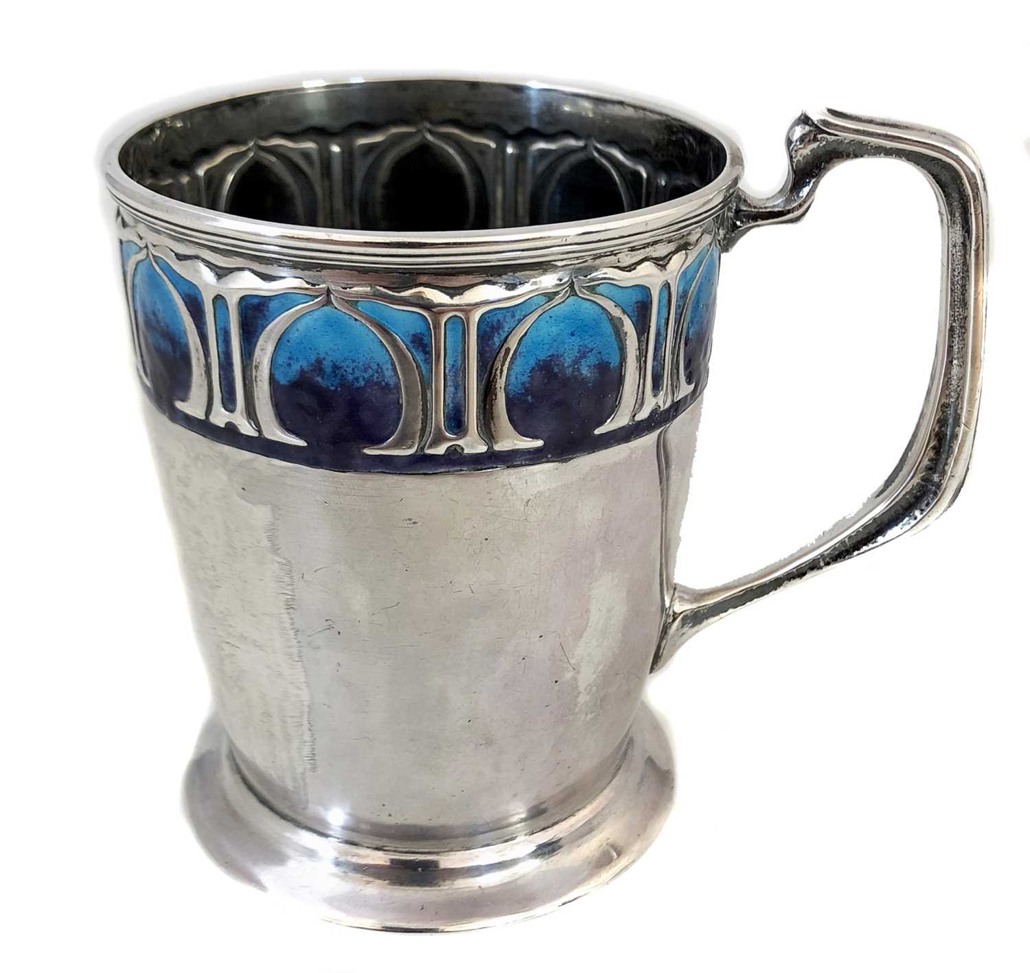 Lot 174 - An Arts & Crafts silver and enamel cup by William Hutton & Co