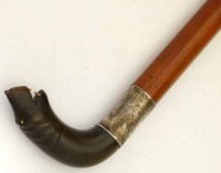 Lot 14 - Silver Mounted Horn Walking Stick