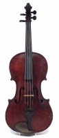 Lot 72 - Viola labelled Celebre Vosgen with case and a bow