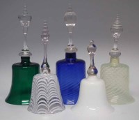 Lot 122 - Five Victorian glass bells.
