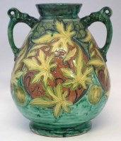 Lot 236 - Large Della Robbia twin handled 'Cantagalli'