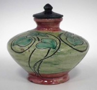 Lot 238 - Della Robbia small vase and cover  incised by