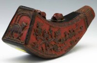 Lot 295 - Chinese wooden powder container.