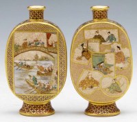Lot 299 - Pair of Satsuma vases.