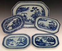 Lot 300 - Five Chinese meat plates.
