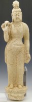 Lot 332 - Stone standing figure of Guanyin
