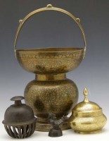 Lot 333 - Group of four items of Indian/Burmese Brass