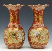 Lot 357 - Pair of Kutani vases.