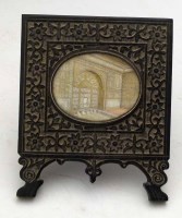 Lot 359 - Indian ivory painted miniature of an interior.