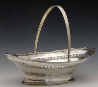 Lot 364 - Silver swing handle basket.