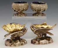 Lot 367 - Two pairs of plated salts.