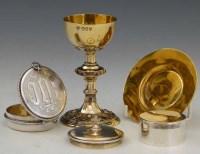 Lot 370 - Ciborium, paten, pyx and another pyx.