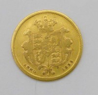 Lot 385 - 1835 William IV ½ sovereign.