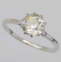 Lot 395 - Old cut single stone diamond ring in unmarked