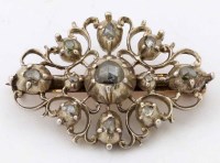 Lot 402 - Antique white metal lozenge shaped brooch set