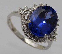 Lot 403 - Tanzanite and Diamond Ring