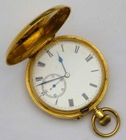 Lot 410 - 18ct gold cased Hunter pocket watch.