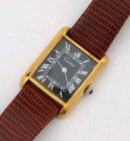 Lot 412 - Cartier gold plated wristwatch