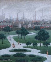 Lot 421 - Arthur Delaney, Peel Park, Salford, oil.
