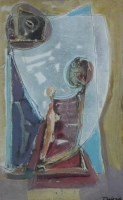 Lot 446 - Tadeusz Was, Mother and child, mixed media.