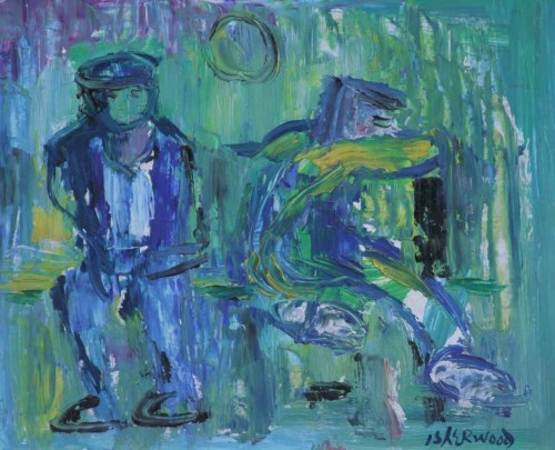 Lot 449 - J.L. Isherwood, The Unemployed Wigan Councillors, oil.