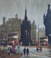 Lot 487 - Arthur Delaney, Albert Square, Manchester, oil.