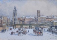 Lot 525 - J.L. Chapman, Liverpool Pier Head, watercolour.