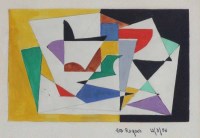 Lot 528 - Edward Rogers, Abstract design, gouache.