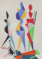 Lot 530 - Edward Rogers, Abstract study, gouache.