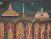 Lot 537 - G.W. Jardine, The Planet Mars, tempera.