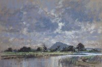 Lot 541 - James Longeuville, Broken Cloud, Canal near Beeston, pastel.