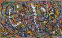 Lot 545 - Edward Rogers, Action Painting, gouache.