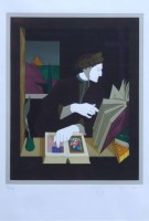 Lot 553 - Tom Phillips, Dante in his Study, signed screenprint.
