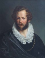 Lot 558 - Continental School, 19th century, Male portrait, oil on canvas.