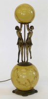 Lot 622 - Art Deco lamp, dancing girls.